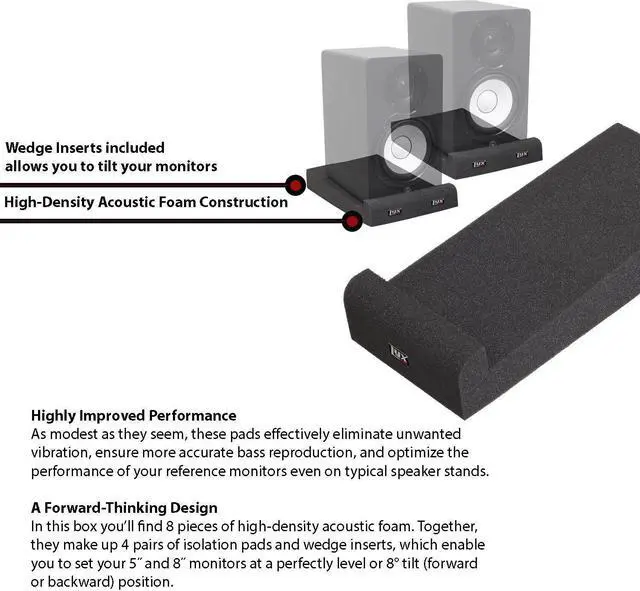 Alt view image 2 of 14 - LyxPro MNS-4 Studio Monitor Acoustic Isolation Pads - Pair