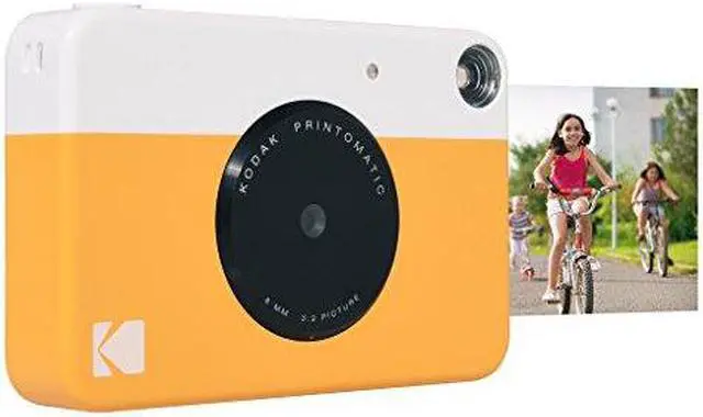Kodak Printomatic Instant Print Camera , Prints On ZINK 2x3" Sticky-Backed Paper - Yellow