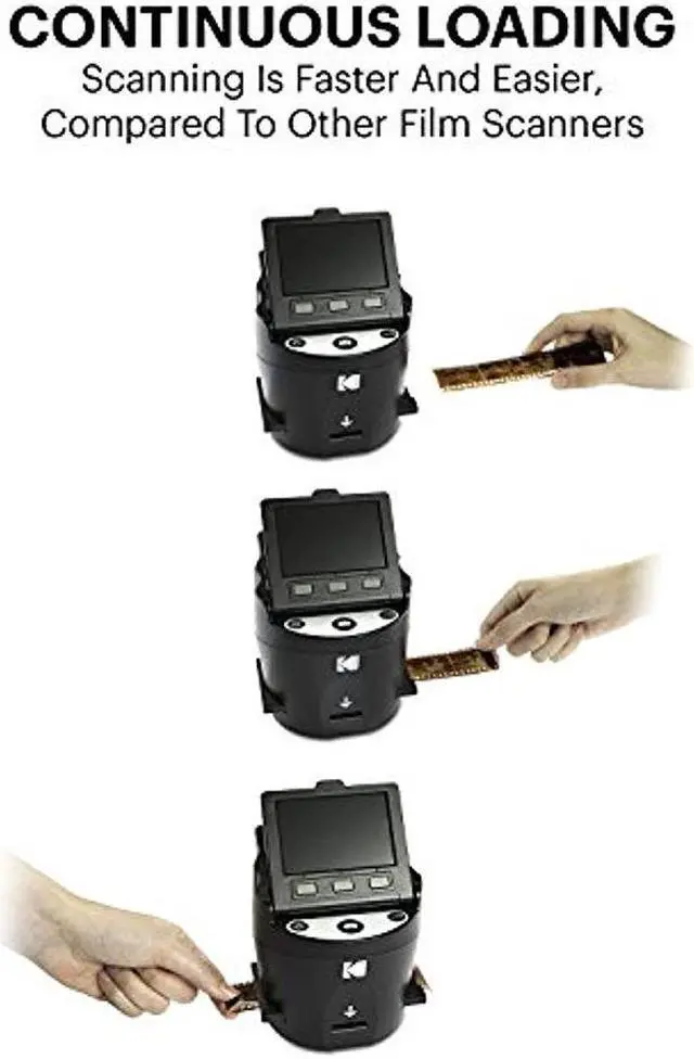 Alt view image 5 of 9 - KODAK SCANZA Digital Film & Slide Scanner ? Converts 35mm, 126, 110, Super 8 & 8mm Film Negatives & Slides to JPEG ? Includes Large Tilt-Up 3.5? LCD, Easy-Load Film Inserts, Adapters & More