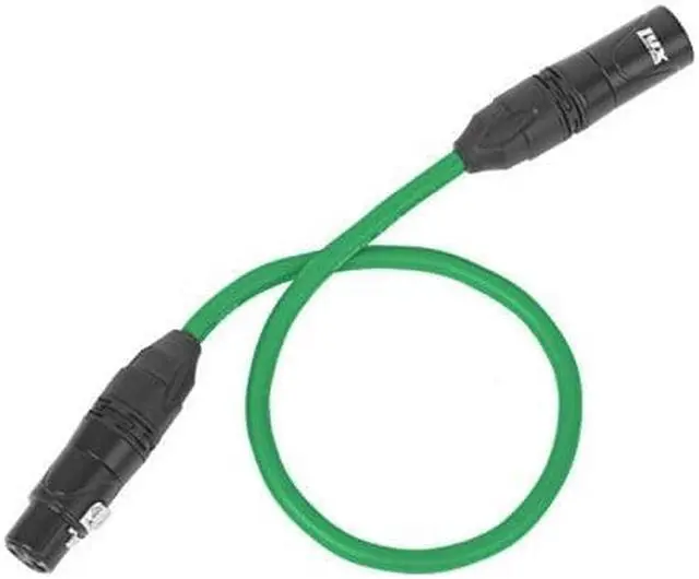 Main image of LyxPro Balanced XLR Cable Premium Series Microphone Cable, Speakers and Pro Devices Cable, 1.5 Feet- Green
