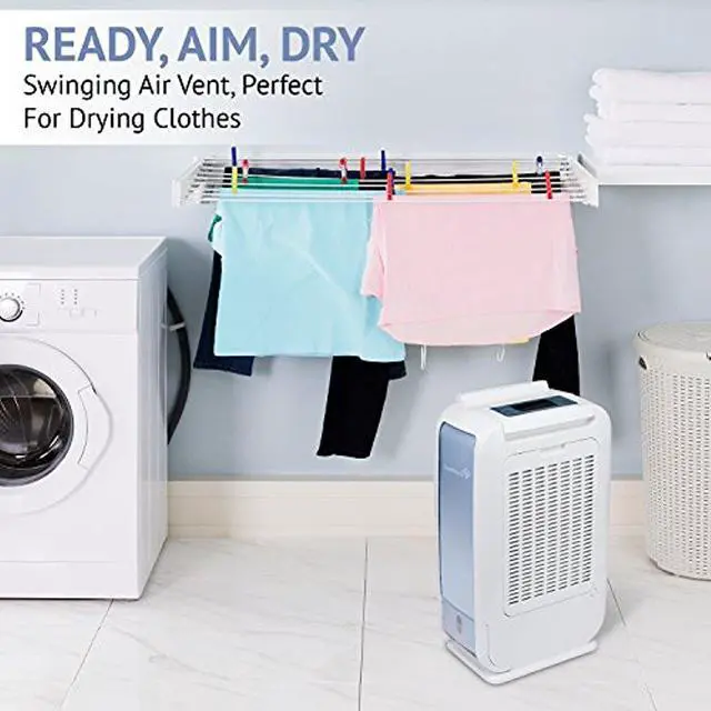 Alt view image 7 of 9 - Ivation 13-Pint Small-Area Desiccant Dehumidifier Compact and Quiet - With Continuous Drain Hose for Smaller Spaces, Bathroom, Attic, Crawlspace and Closets - For Spaces Up To 270 Sq Ft