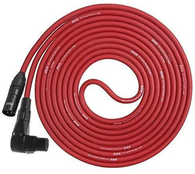 Main image of LyxPro Balanced XLR Cable Right Angle Female 6 ft Premium Series Professional Microphone Cable, Powered Speakers and Other Pro Devices Cable, Red