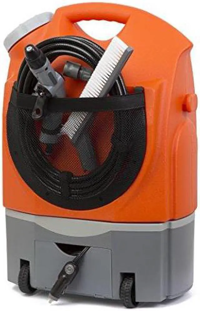 Alt view image 7 of 9 - Ivation Multipurpose Portable Spray Washer w/ Water Tank - Runs on Built-In Rechargeable Battery, Home Plug & 12v Car Plug - Integrated Roller Wheels