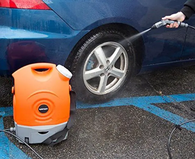 Alt view image 5 of 9 - Ivation Multipurpose Portable Spray Washer w/ Water Tank - Runs on Built-In Rechargeable Battery, Home Plug & 12v Car Plug - Integrated Roller Wheels