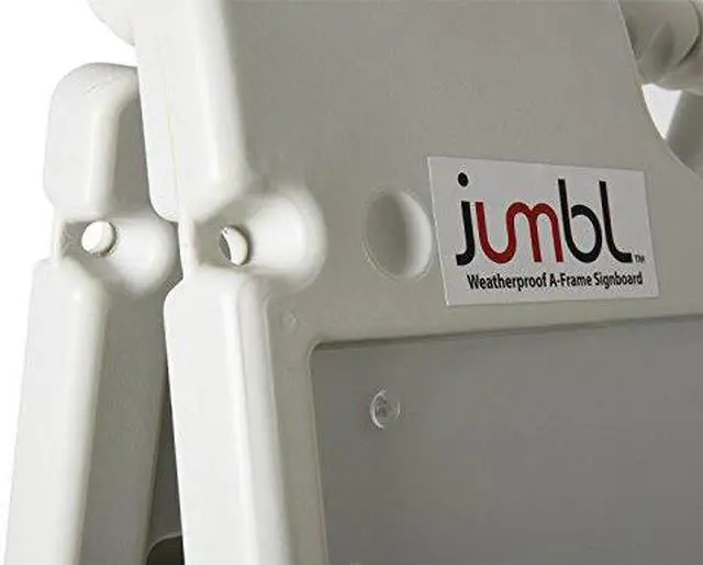 Alt view image 5 of 6 - Durable Weatherproof Jumbl A-Frame Signboard Foldable with Nonslip Base for Outdoor Sidewalk Signage – Use Front & Back for Duel Display Surfaces
