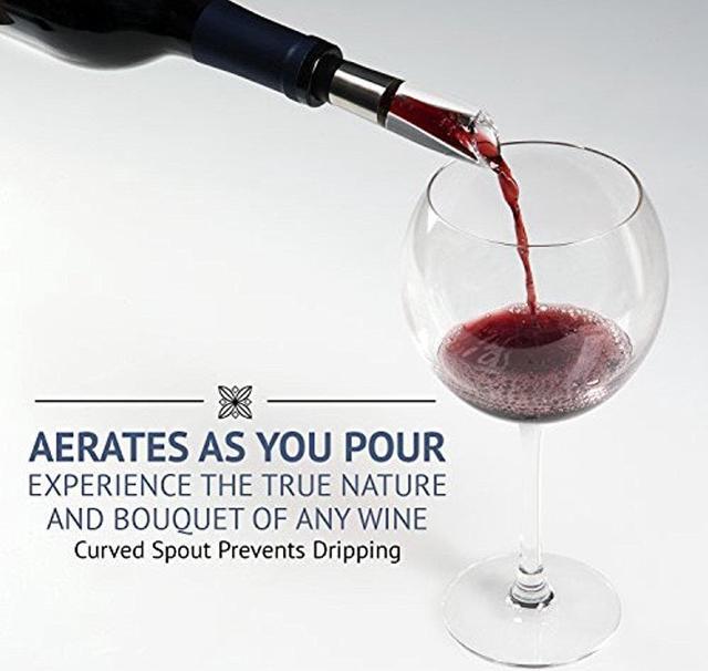 Alt view image 5 of 9 - Ivation Wine Gift Set, Includes Stainless Steel Electric Wine Bottle Opener, Wine Aerator, Electric Vacuum Wine Preserver, 2 Bottle Stoppers, Foil Cutter & LED Charging Base