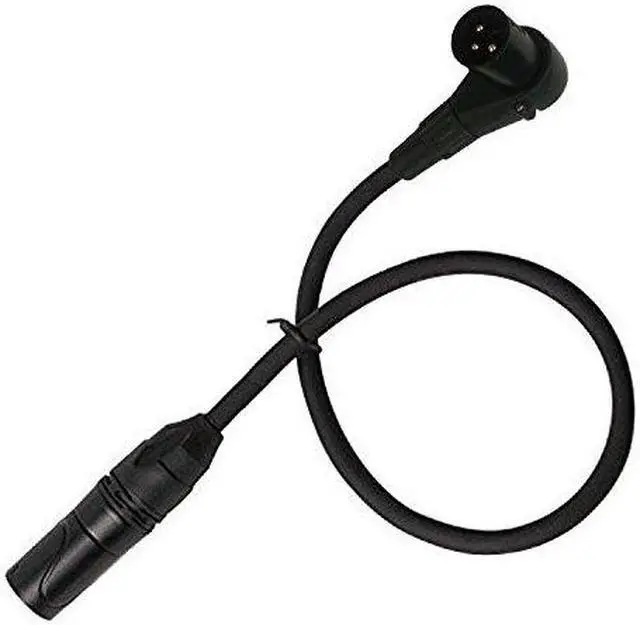 Main image of LyxPro 3 Ft Right Angle XLR Male to XLR Female Microphone Cable for Professional Microphones Connecting to Camcorders & DSLR Video Cameras - Black