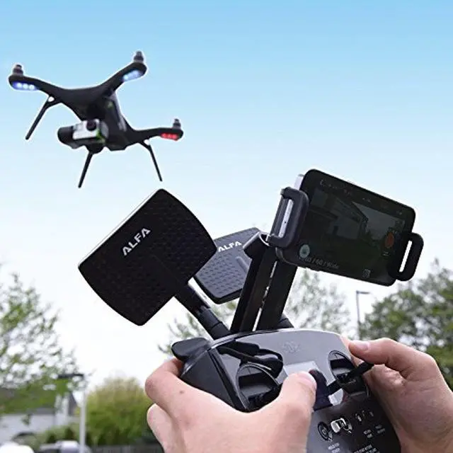 Alt view image 3 of 6 - alfa 2.4hgz wifi antenna  7dbi rpsma panel screwon swivel for netwrok adaptors  also works for 3dr solo drone, dji phantom 3 drone, yuneec typhoon h st16 controller, adds range