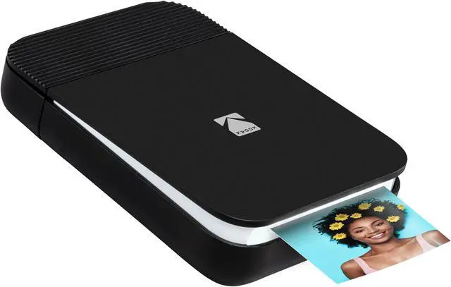 Main image of KODAK Smile Instant Digital Printer – Pop-Open Bluetooth Mini Printer for iPhone & Android – Edit, Print & Share 2x3 ZINK Photos w/FREE Smile App – Black/ White