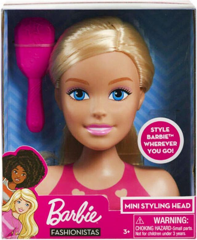 Just Play 2pc Barbie Doll Girls Mini Styling Head Pretend Play