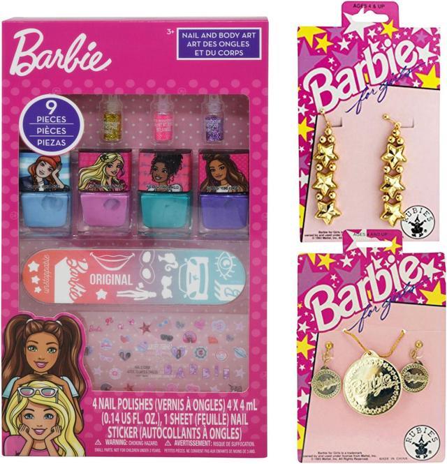 Barbie 14pc Dress Up Nail Art Costume Jewelry Bundle Set for Girls 4 and Up  