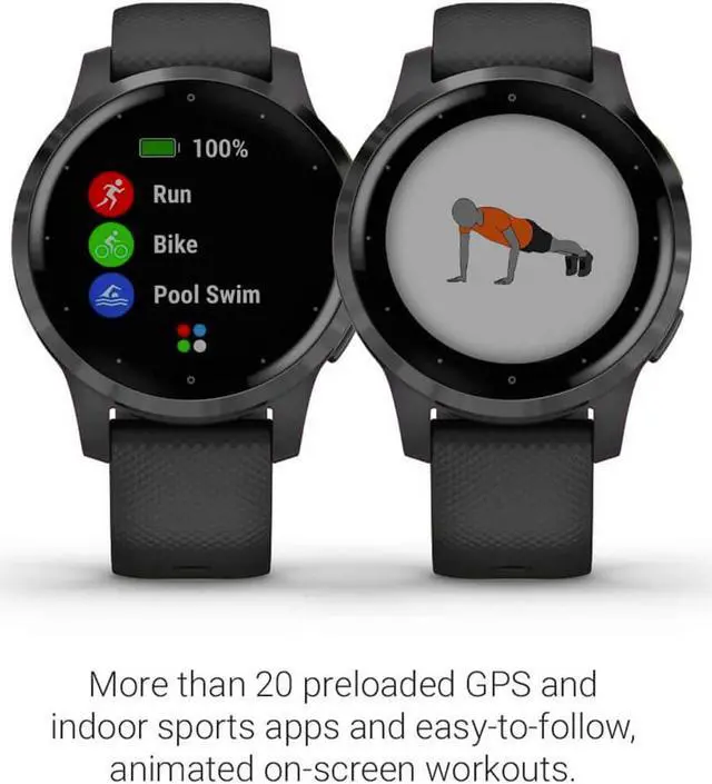 Alt view image 4 of 16 - Garmin vívoactive 4, GPS Smartwatch, Features Music, Body Energy Monitoring, Animated Workouts, Pulse Ox Sensors and More, Silver with Gray Band