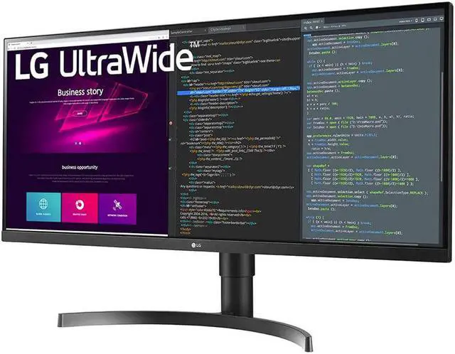 Alt view image 4 of 5 - LG 34" 75 Hz IPS UltraWide QHD IPS HDR 10 Monitor 5 ms (GTG at Faster) AMD FreeSync 2 x HDMI, DisplayPort, USB 34WN750-B.AUS