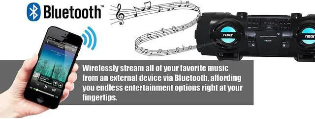 Alt view image 3 of 8 - Naxa NPB-262 CD/MP3 Bass Reflex Boom Box & PA System with Bluetooth