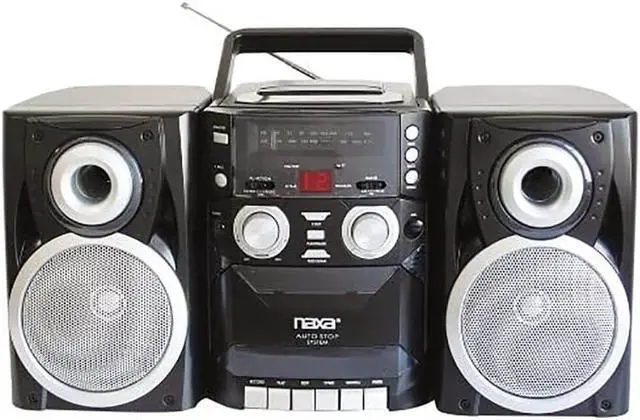 Alt view image 2 of 6 - Naxa NPB426 Portable CD Player with AM/FM Radio, Cassette & Detachable Speakers