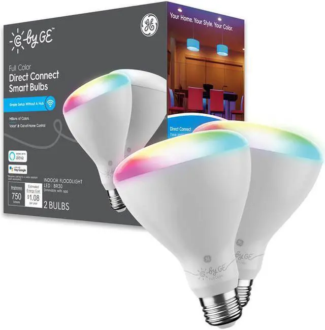 Main image of C by GE Full Color Direct Connect Smart Bulbs (2 LED BR30 Bulbs)
