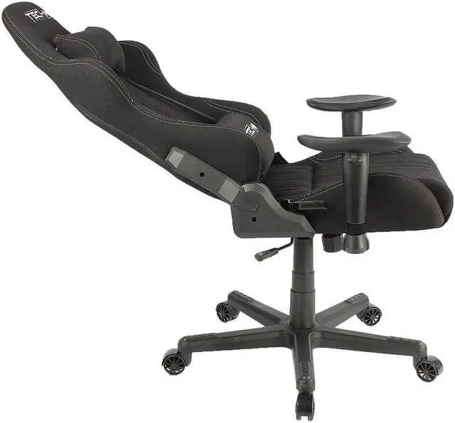 Alt view image 10 of 20 - Gaming Chair - Techni Sport TS-F44 - BLACK Fabric Ergonomic High Back Racer Style PC / Console Video Gaming / Study