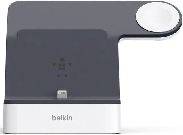 Alt view image 19 of 20 - BELKIN F8J237TTWHT PowerHouse White Charge Dock for Apple Watch + iPhone XS, iPhone XS Max, iPhone XR