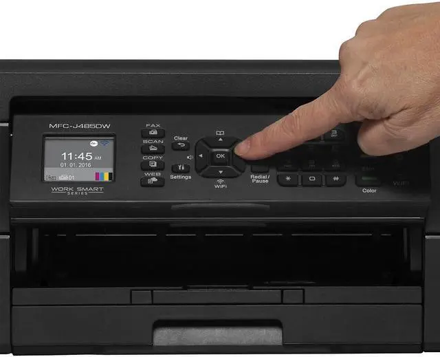 Alt view image 8 of 10 - Brother MFC-J485DW Dupelx 6000 dpi x 1200 dpi Wireless / USB Color Inkjet Multifunction Printer