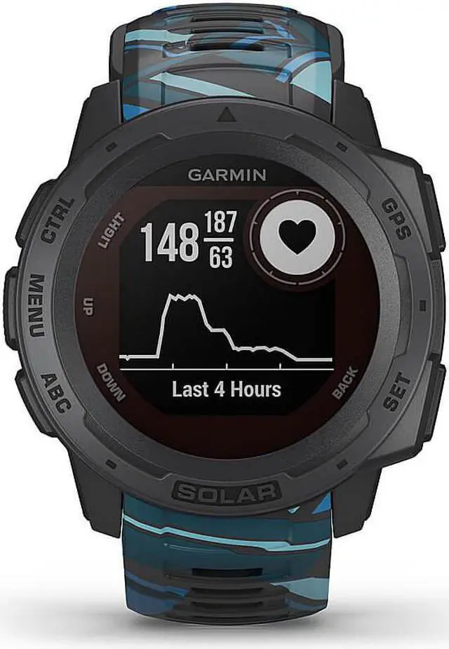 Alt view image 4 of 10 - Garmin Instinct Solar Surf, Solar-Powered Rugged GPS Smartwatch  -Pipeline-  (010-02293-17)