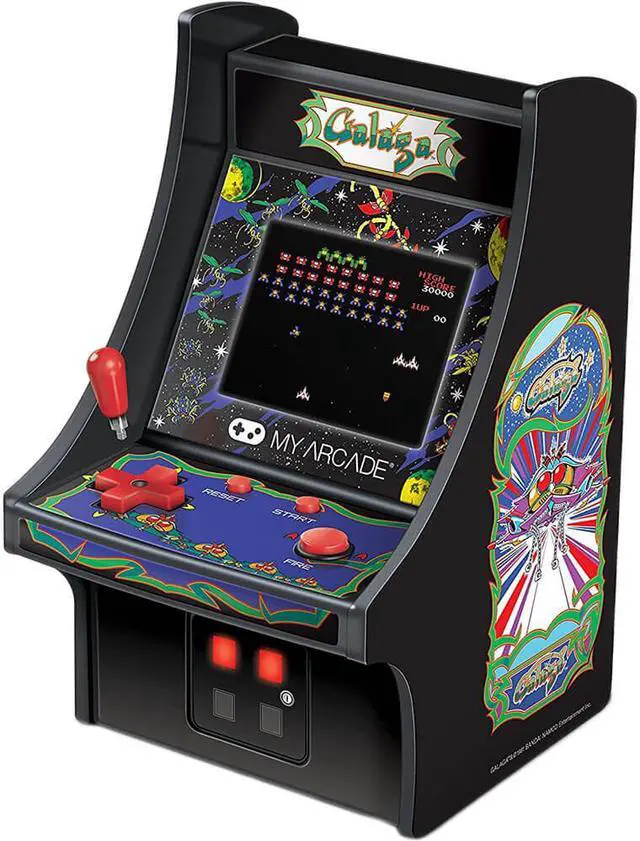 Alt view image 14 of 20 - MY ARCADE BANDAI NAMCO GALAGA 6" Micro Arcade Machine Portable Handheld Video Game