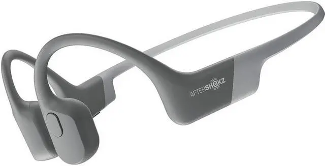 Alt view image 8 of 17 - Aftershokz Aeropex Bone Conduction Headset with Microphone (Lunar Gray)