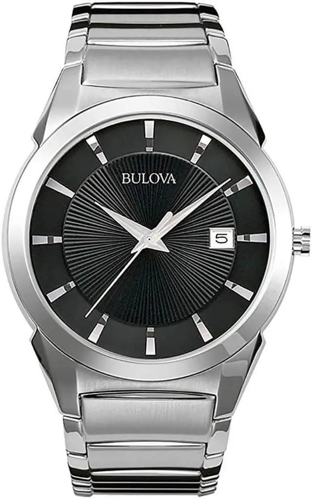 Alt view image 20 of 20 - Bulova Steel Bracelet Date Window Black Dial Men's watch #96B149