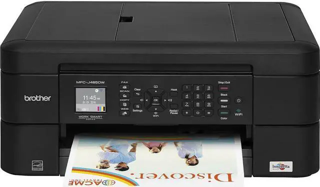 Alt view image 6 of 10 - Brother MFC-J485DW Dupelx 6000 dpi x 1200 dpi Wireless / USB Color Inkjet Multifunction Printer
