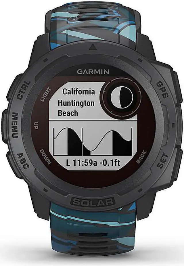 Alt view image 3 of 10 - Garmin Instinct Solar Surf, Solar-Powered Rugged GPS Smartwatch  -Pipeline-  (010-02293-17)