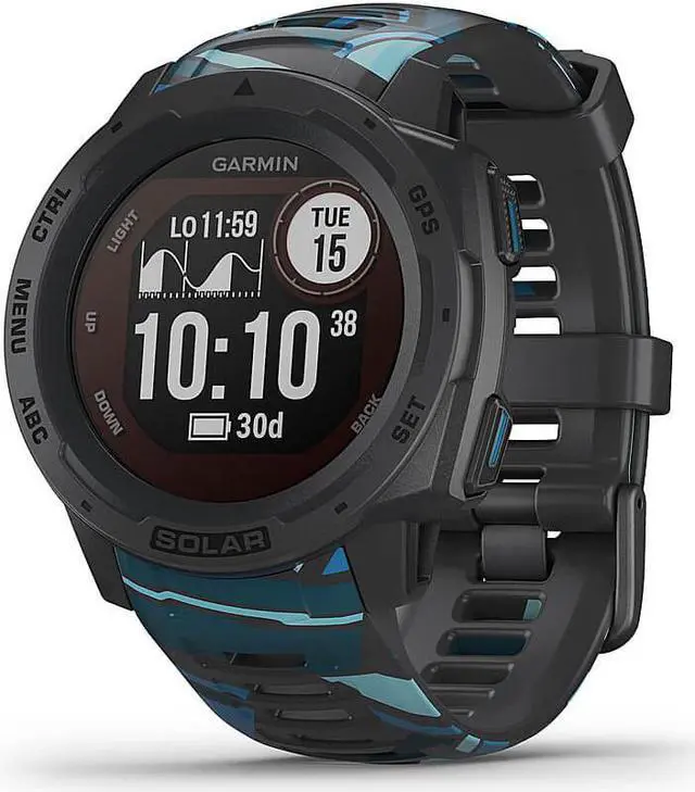 Alt view image 2 of 10 - Garmin Instinct Solar Surf, Solar-Powered Rugged GPS Smartwatch  -Pipeline-  (010-02293-17)