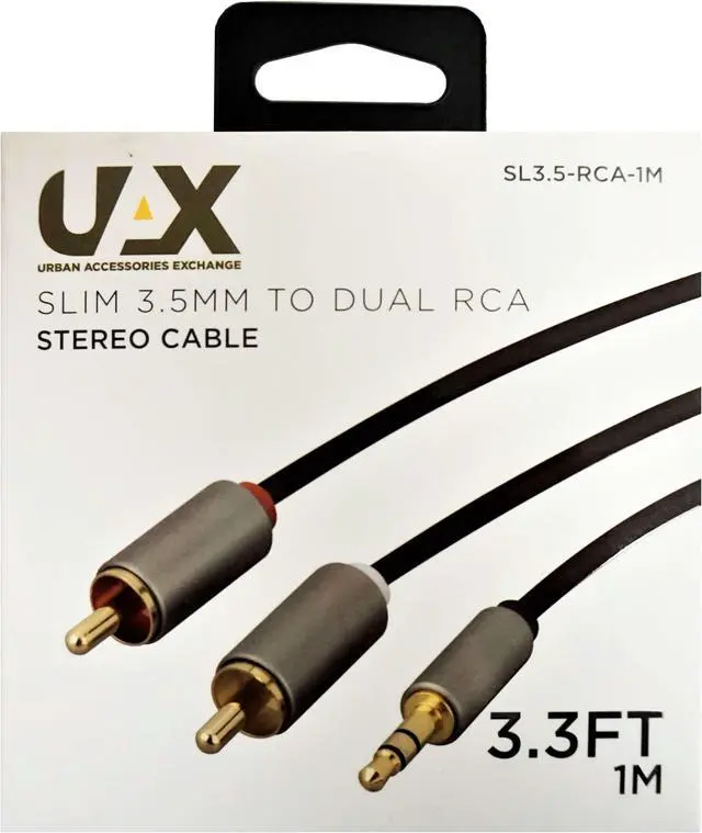 Alt view image 2 of 2 - UAX 3 ft. 3.5mm to RCA Cable