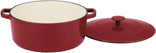 Alt view image 6 of 7 - Cuisinart CI670-30CR Chef's Classic Enameled Cast Iron 7-Quart Round Covered Casserole, Cardinal Red