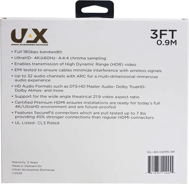 Alt view image 2 of 3 - Xtreme 3 ft. 4K HDMI Cable - White