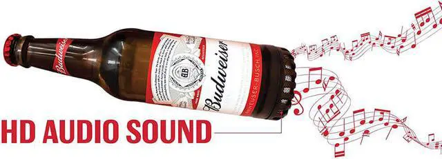 Alt view image 3 of 4 - Budweiser BWBBS001 Wireless Bluetooth Bottle Speaker - Red