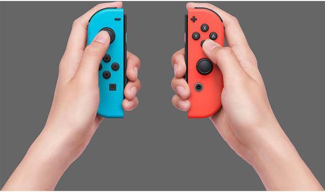 Alt view image 5 of 11 - Nintendo Switch Joy-Con Controller Pair - Neon Red/Neon Blue