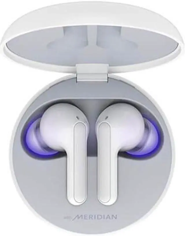 Alt view image 9 of 12 - LG TONE Free UVnano FN6 Wireless Earbuds w/ Meridian Audio - White