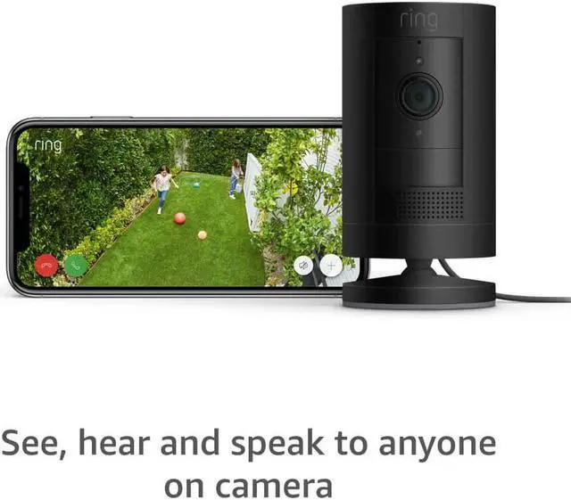 Alt view image 3 of 20 - Ring STICKCAM32BK Stick Up Cam Plug-In Security Camera - Black
