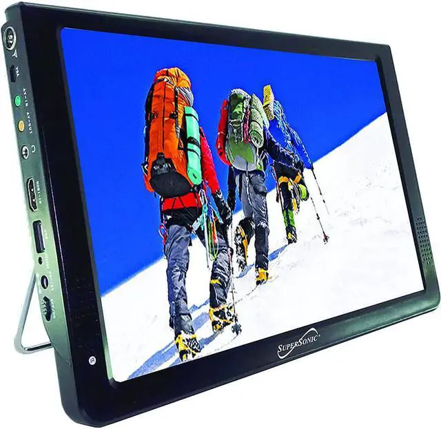 Alt view image 6 of 15 - Supersonic SC-2812 12" Portable Ultra Lightweight Widescreen LED TV, HDMI, SD, MMC, USB, VGA Remote Control