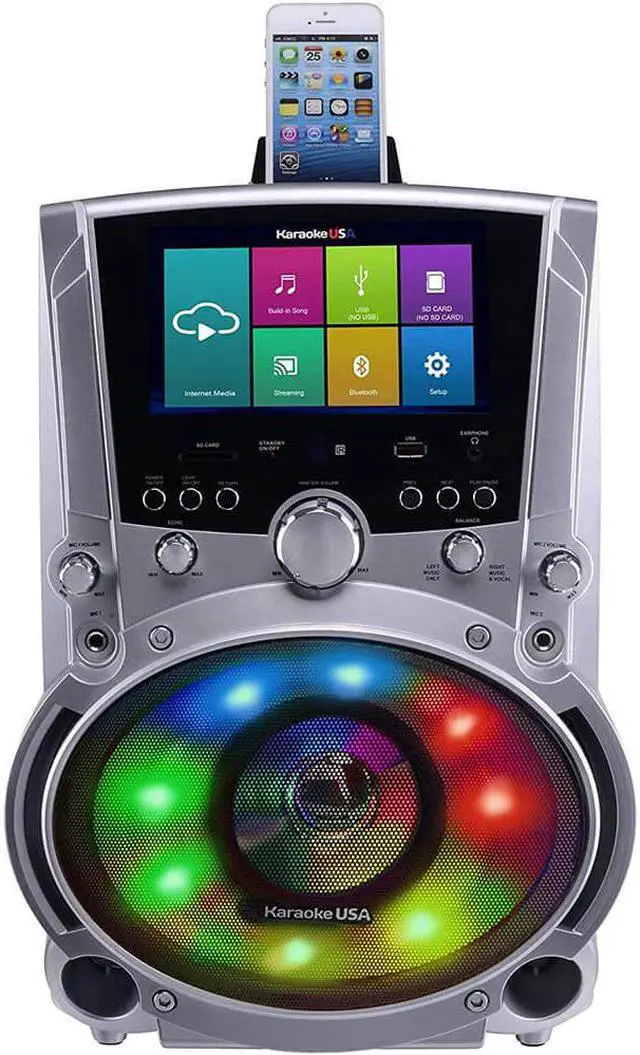 Alt view image 4 of 7 - Karaoke USA WK760 All-In-One Wi-Fi Karaoke System
