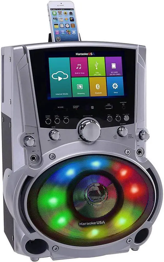 Alt view image 3 of 7 - Karaoke USA WK760 All-In-One Wi-Fi Karaoke System