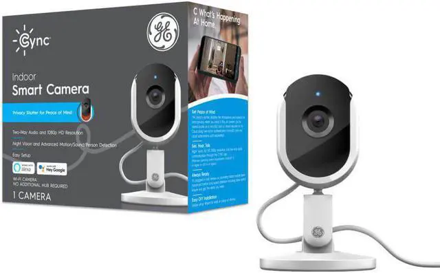Alt view image 3 of 5 - Cync by GE 93128850 Smart Camera Plug-in Wireless Indoor Security Camera
