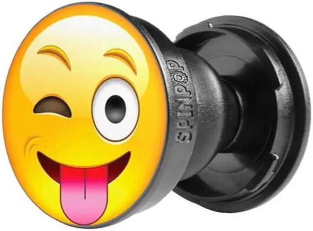Main image of SpinPop SPWINKEMOJIT Universal Phone Grip & Stand - Wink Tongue Emoji
