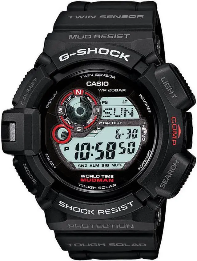 Alt view image 10 of 13 - Casio G9300-1 Men's G-Shock Moon Phase World Timer Alarm Watch
