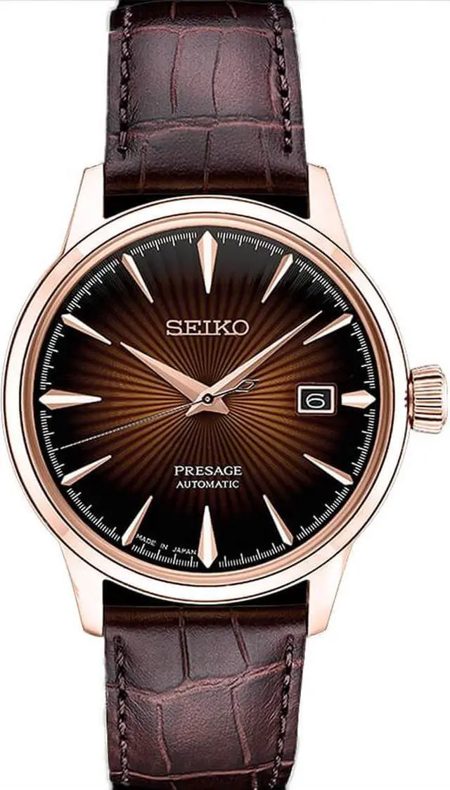 Alt view image 7 of 9 - Seiko Presage Mens Rose Gold Plated Stainless Steel Automatic Watch SRPB46