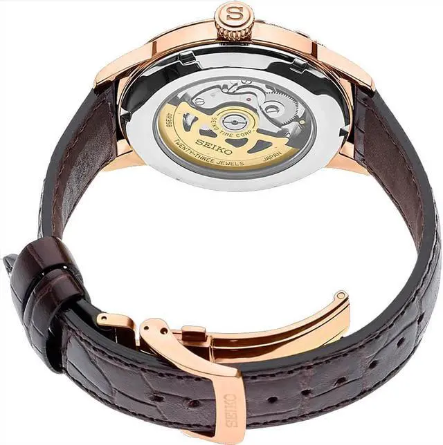 Alt view image 9 of 9 - Seiko Presage Mens Rose Gold Plated Stainless Steel Automatic Watch SRPB46