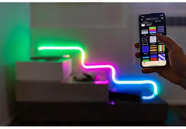 Alt view image 10 of 11 - Twinkly Flex 6.5 Ft RGB LED Bluetooth Light Tube with 16 Million Colors, White