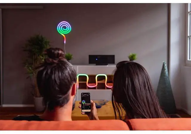 Alt view image 11 of 11 - Twinkly Flex 6.5 Ft RGB LED Bluetooth Light Tube with 16 Million Colors, White