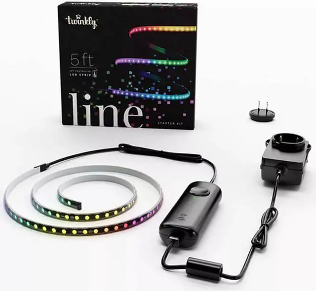 Alt view image 9 of 18 - Twinkly Line 5 Ft Adhesive Magnetic 16 Million Color LED Light Strip Kit
