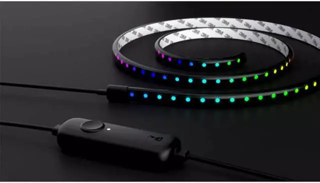 Alt view image 10 of 18 - Twinkly Line 5 Ft Adhesive Magnetic 16 Million Color LED Light Strip Kit