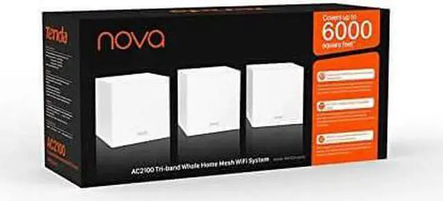 Alt view image 11 of 18 - Tenda MW123PK AC2100 Tri-Band Wireless and Ethernet Whole-Home Mesh Wi-Fi System